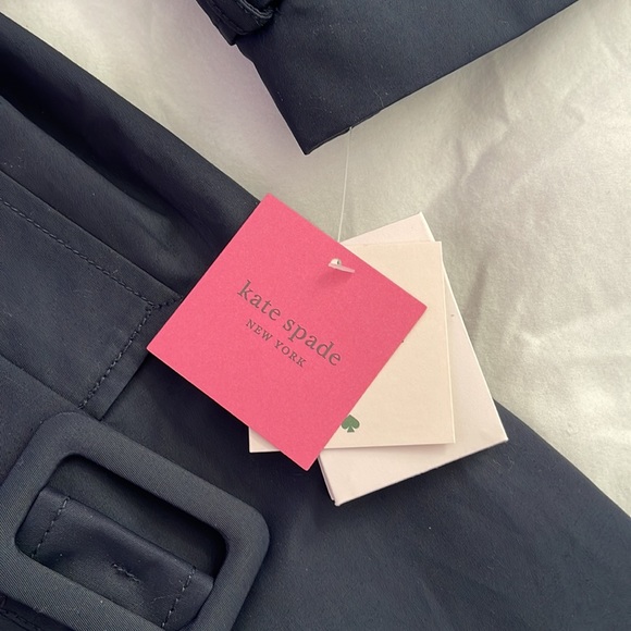 Kate Spade Scalloped Belted Hood Rain Trench Coat - Picture 8 of 8